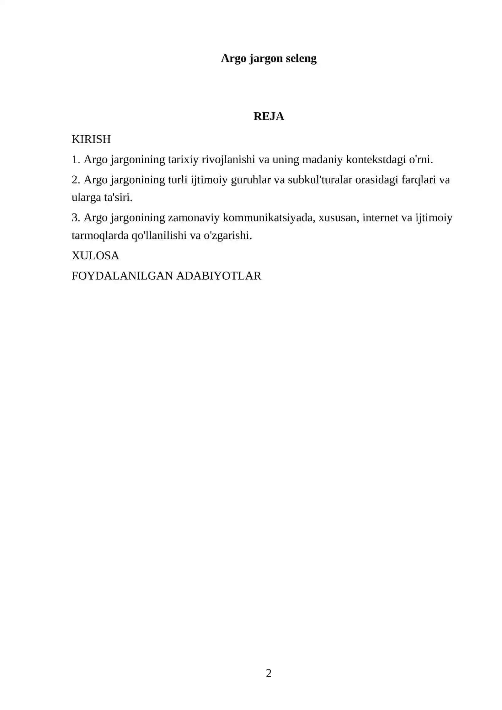 Argo jargon seleng 2