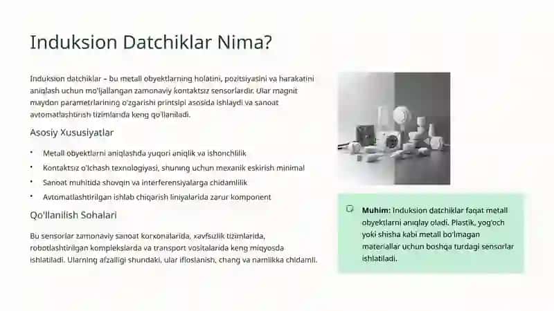 Induksion Datchiklar: Ishlash Printsipi va Amaliy Qo'llanilishi 2