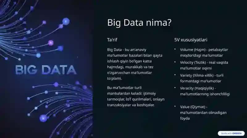 Big Data Tahlili va Machine Learning 2
