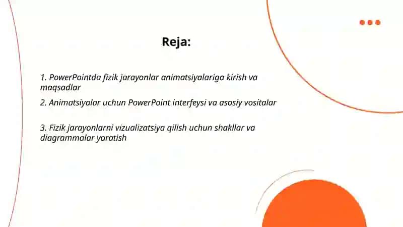 Power Point dasturida fizik jarayonlar animatsiyalarini yaratish va ovoz berish 2
