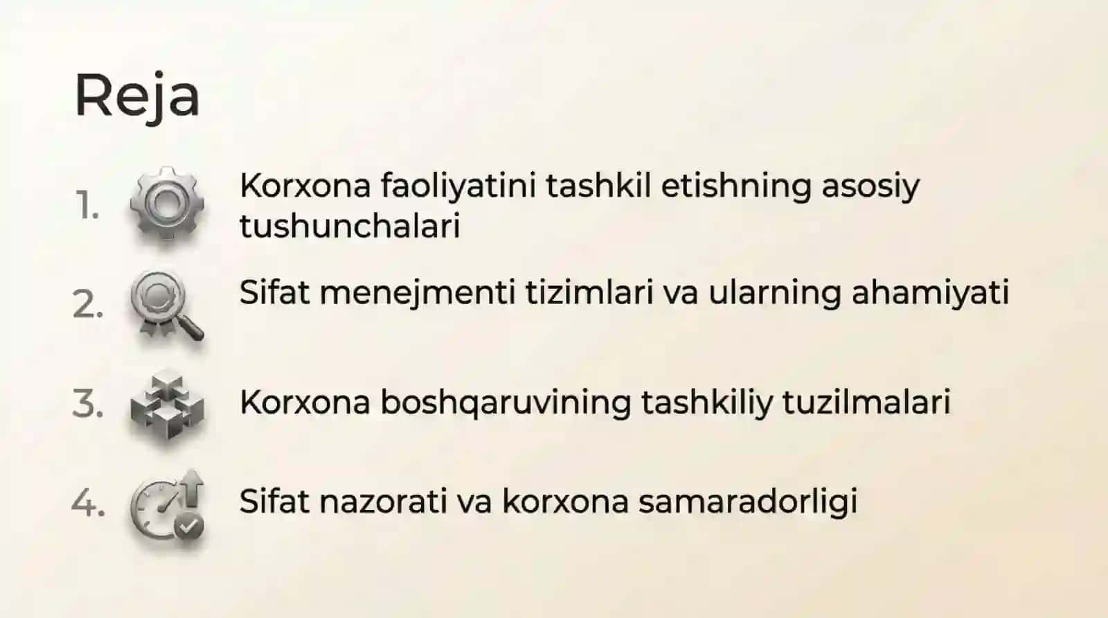 Korxona faoliyatini tashkillashtirish 2