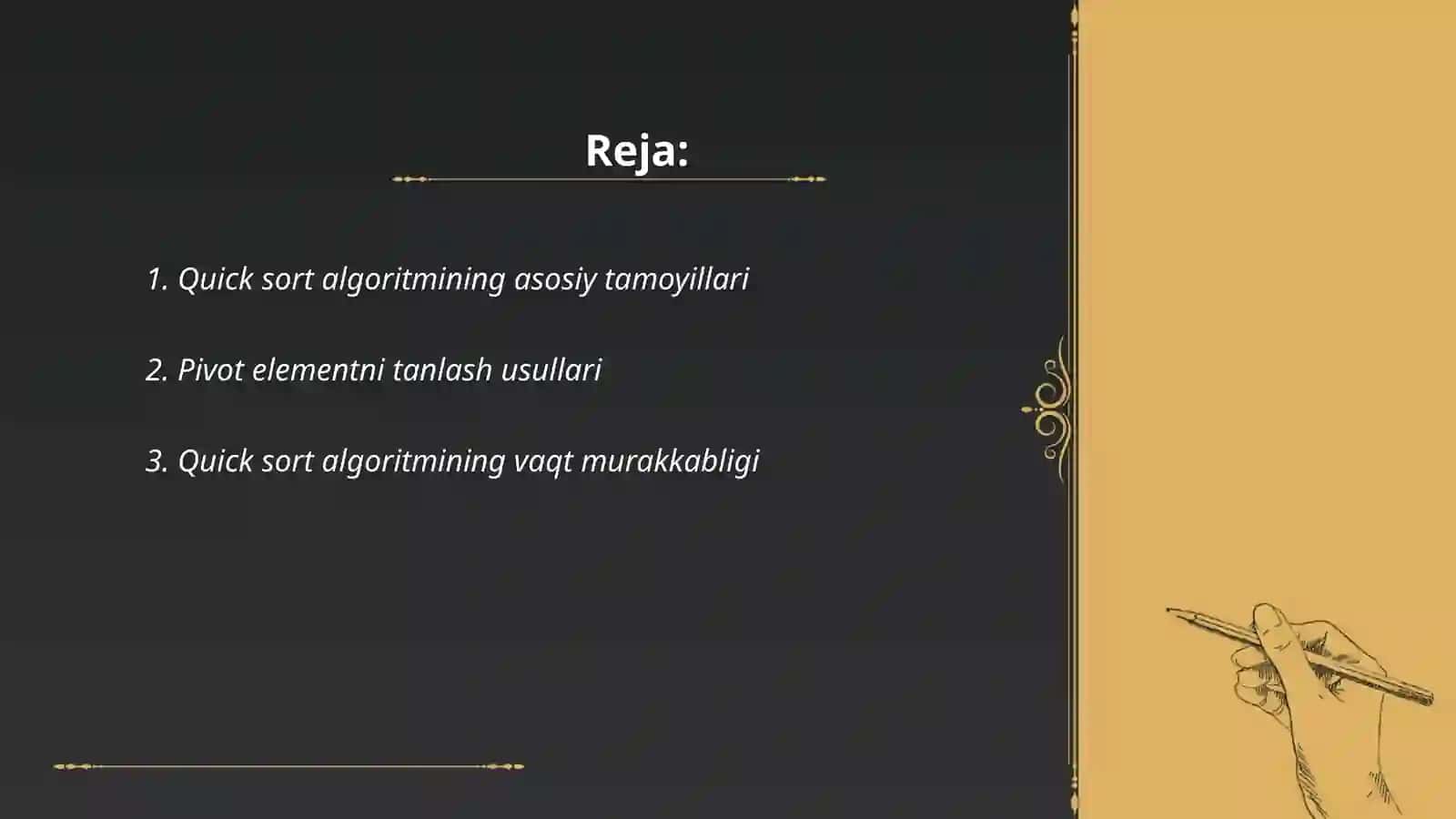 Quick sort algoritmi 2