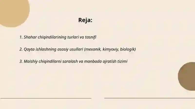 Shahar chiqindilari va ularni qayta ishlash 2