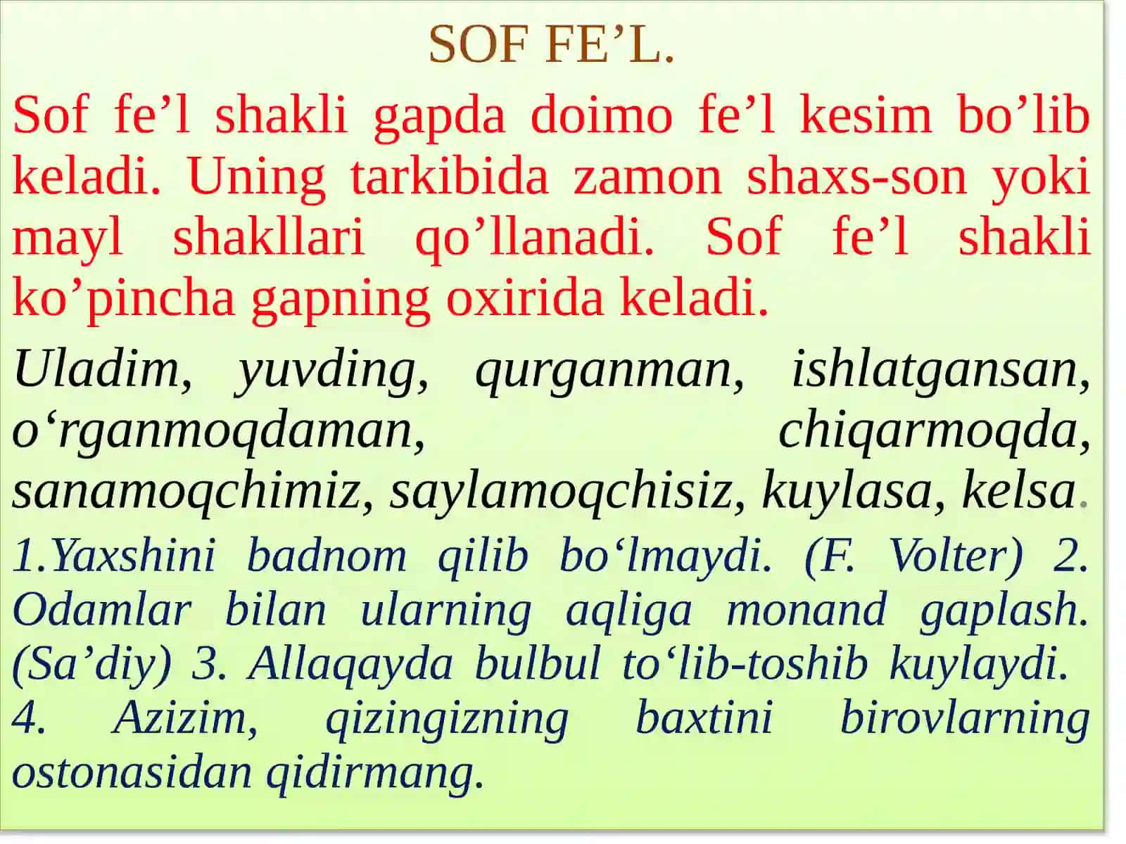 FE’LNING VAZIFA SHAKLLARI 2