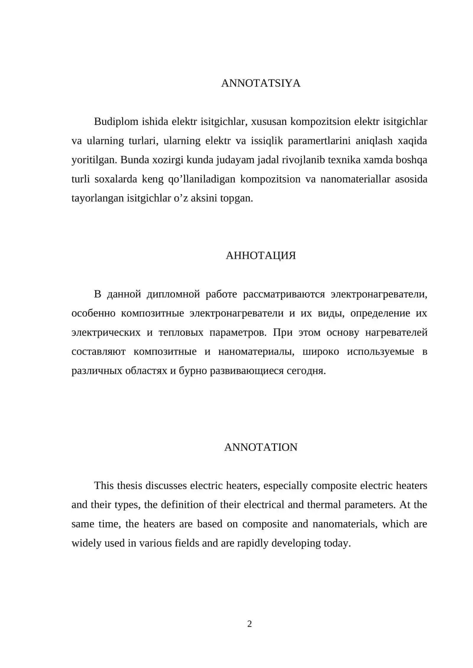 KOMPOZIT ISITGICHLARNING ELEKTR VA ISSIQLIK PARAMETRLARINI ANIQLASH 2