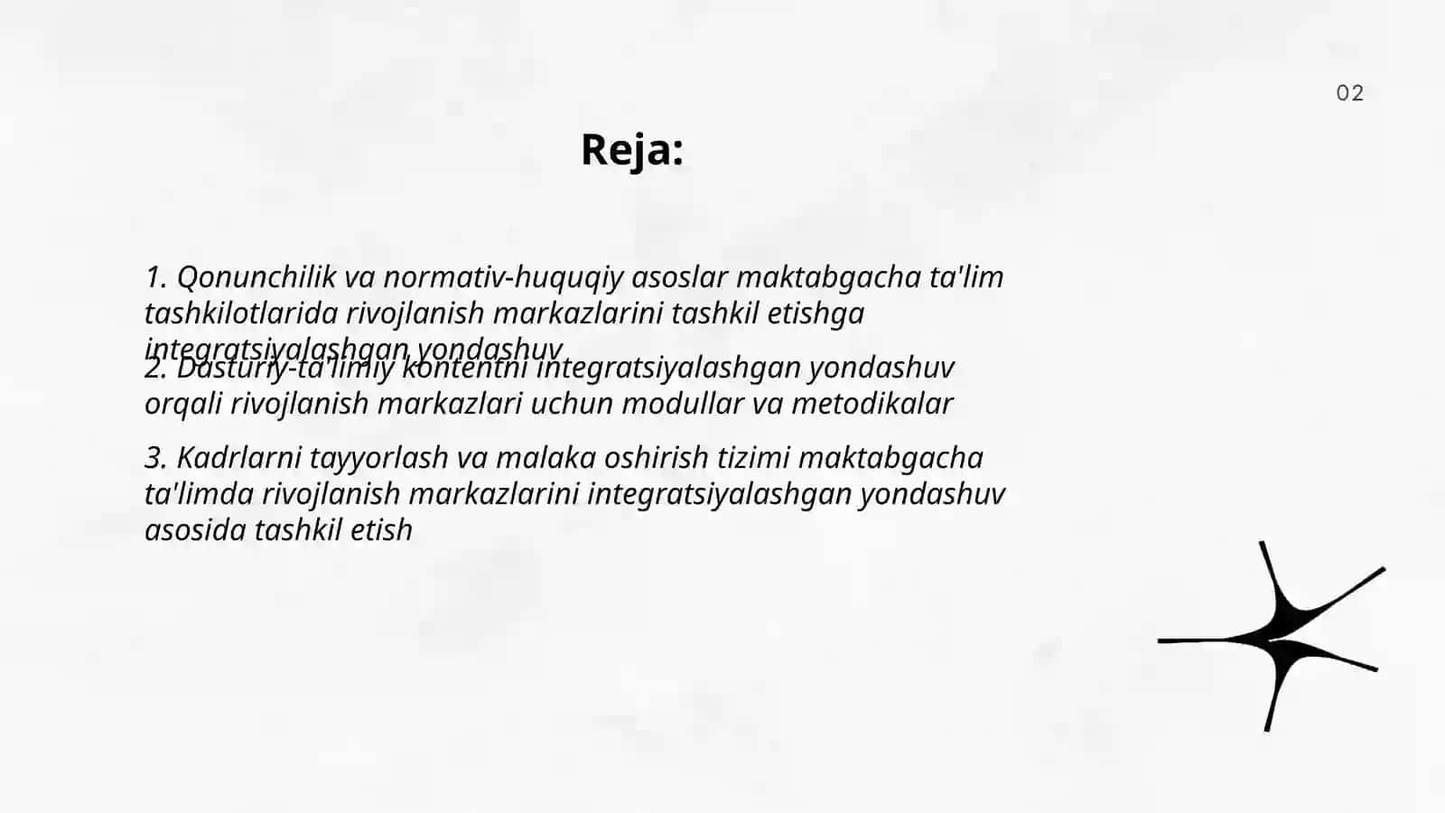 Maktabgacha taʼlim tashkilotlarida rivojlanish markazlarini tashkil etishga integratsiyalashgan yondashuv Muyassar 2