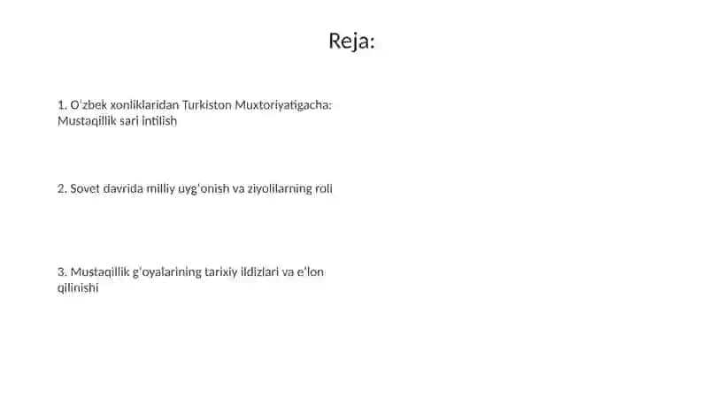 Oʻzbekistonda mustaqillik ǵoyalarining tarixiy asoslari (XVI asrdan XX asrgacha) 2