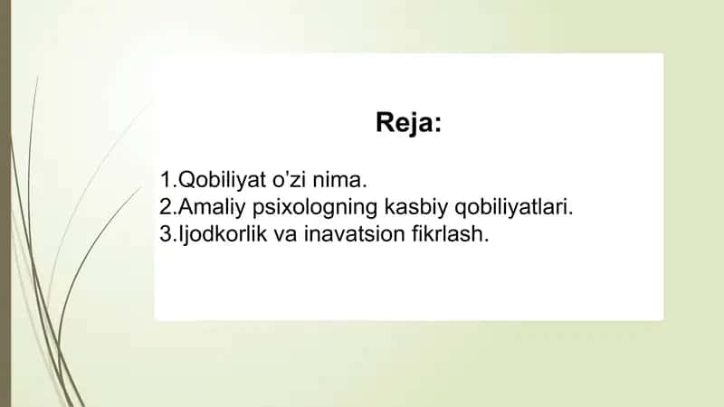 Amaliy psixologiya maxsus qobiliyatlarining ijtimoiy-psixologik asoslari 2