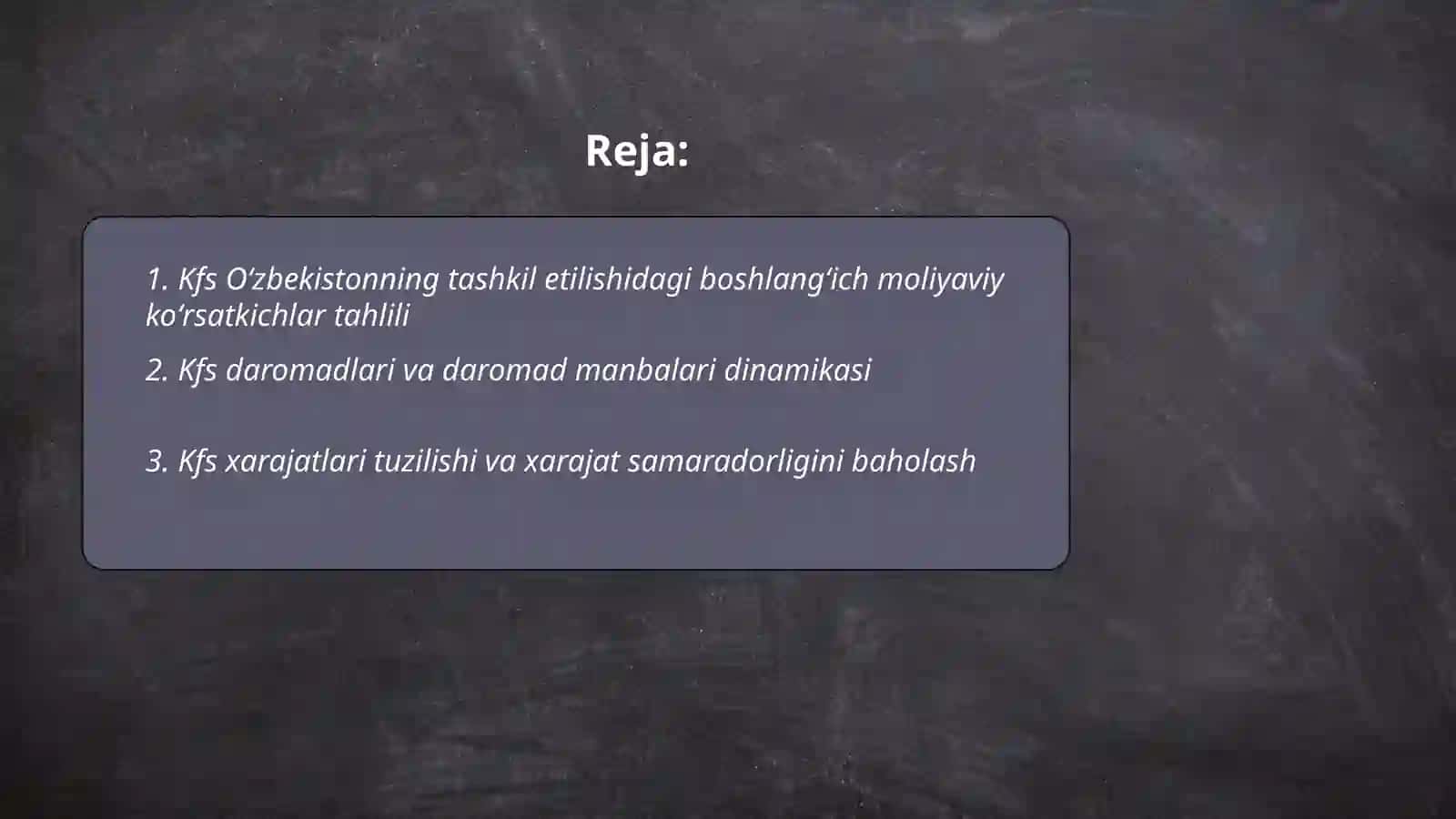 Kfs Uzbekistoning paydo bòlshi moliyaviy kórsatkichlari bòyicha 2