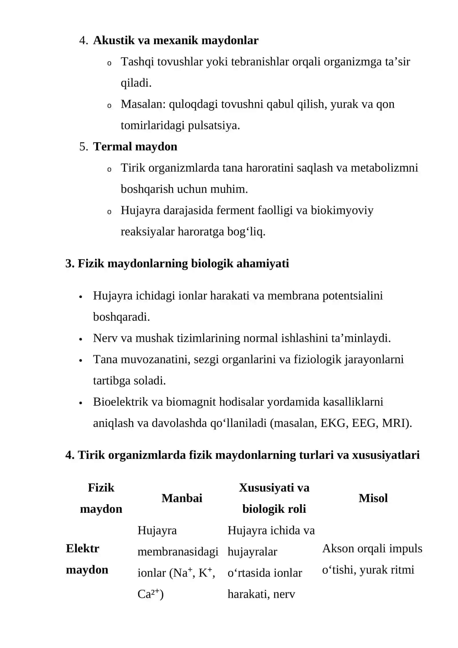 Tirik organizmlarning fizik maydonlari 2