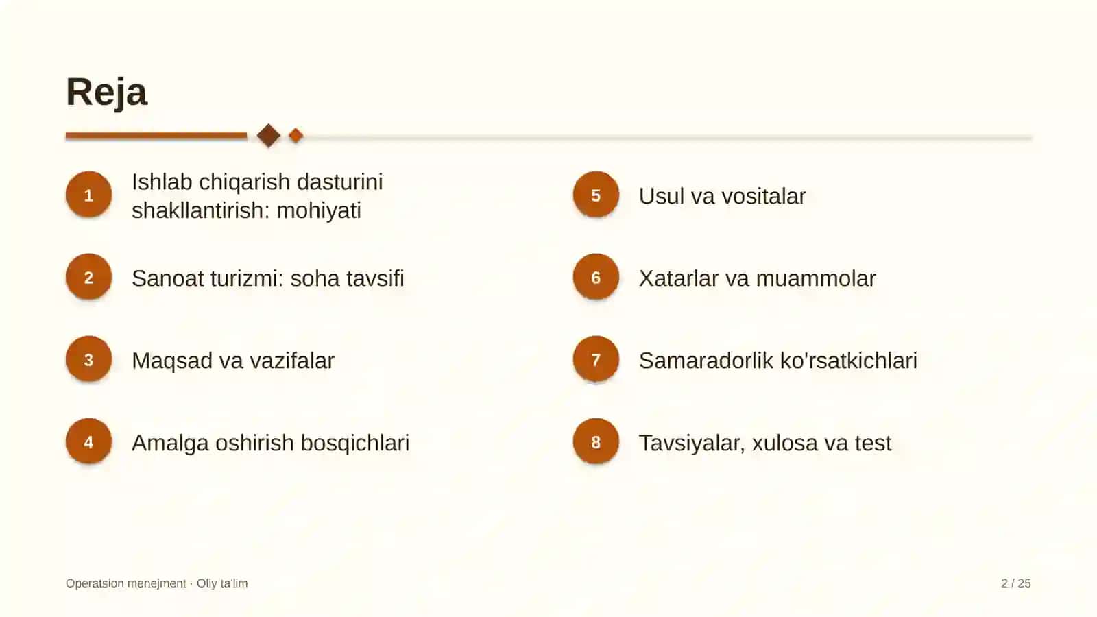 sanoat turizmida ishlab chiqarish dasturini shakllantirish 8920 2