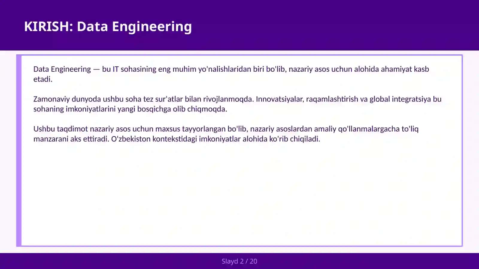 Data Engineering 2