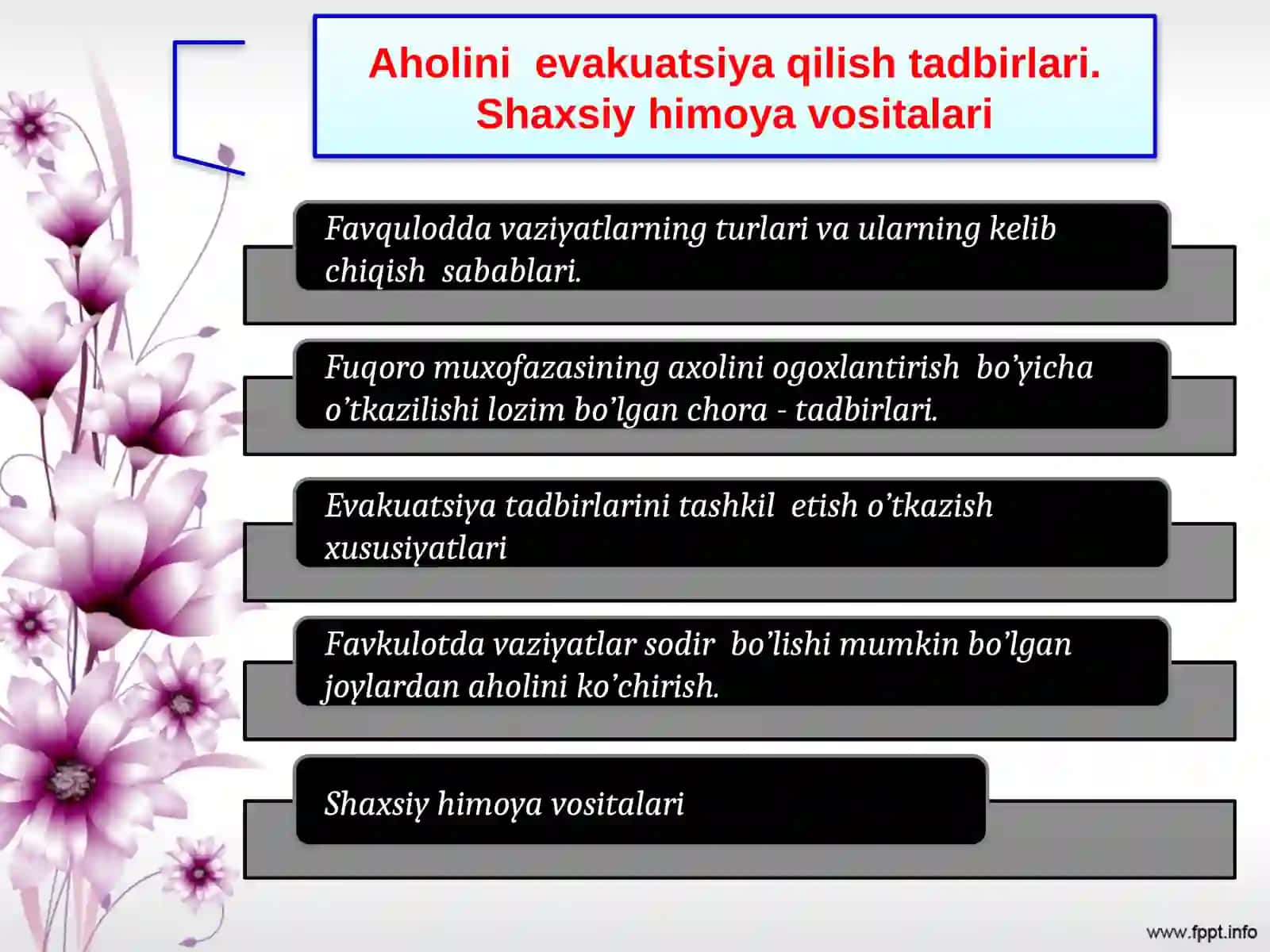 Fuqaro muxofazasi fanidantayyorlagan 2