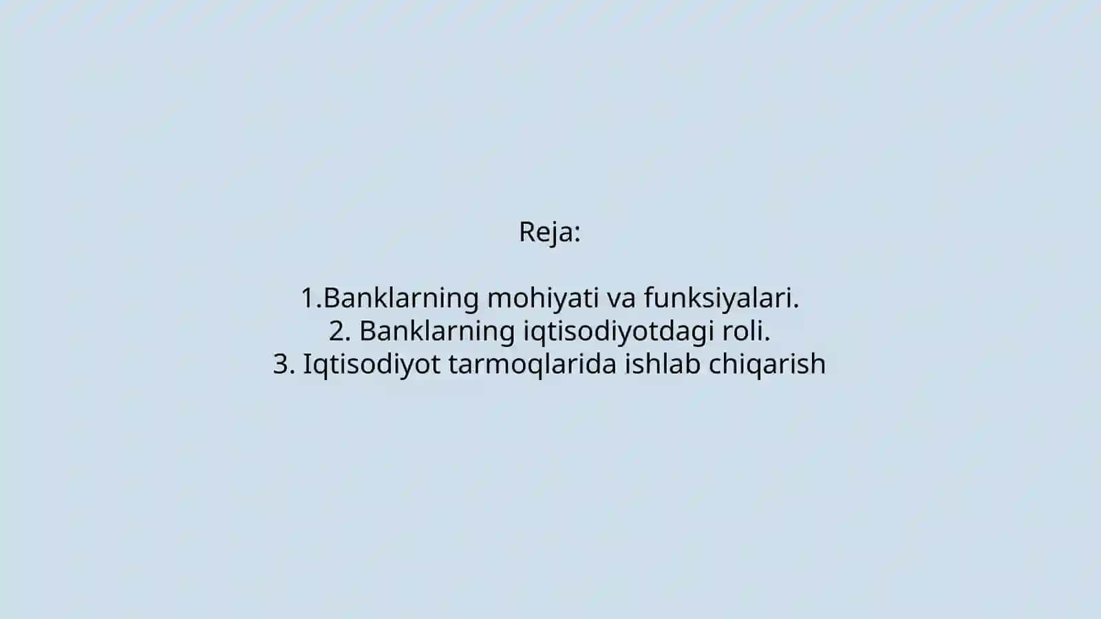 Banklarningmamlakatniijtimoiyiqtisodiyrivojlantirishdagio`rni 2