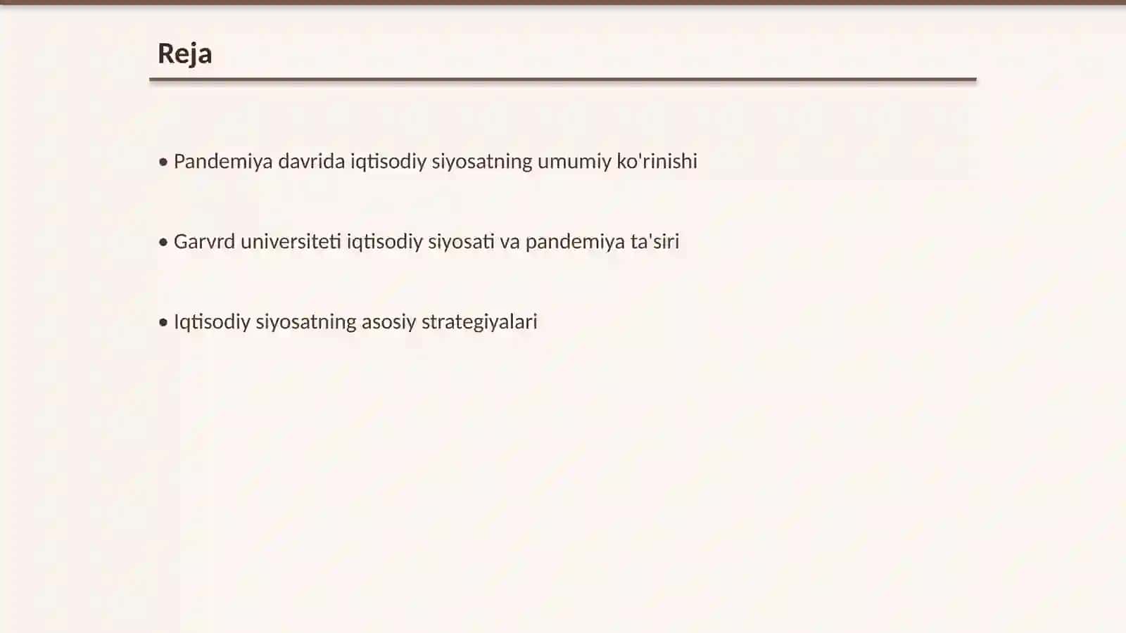 Pandemiya davrida iqtisodiy siyosat Garvrd unversiteti asosida andoza olish 2