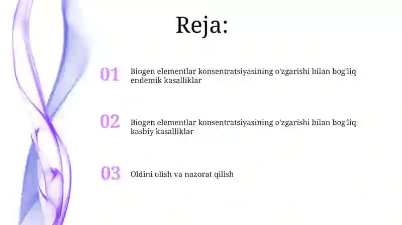 Biogen elementlar konsentratsiyasi o'zgarishi bilan bog'liq endemik va kasb kasalliklari 2