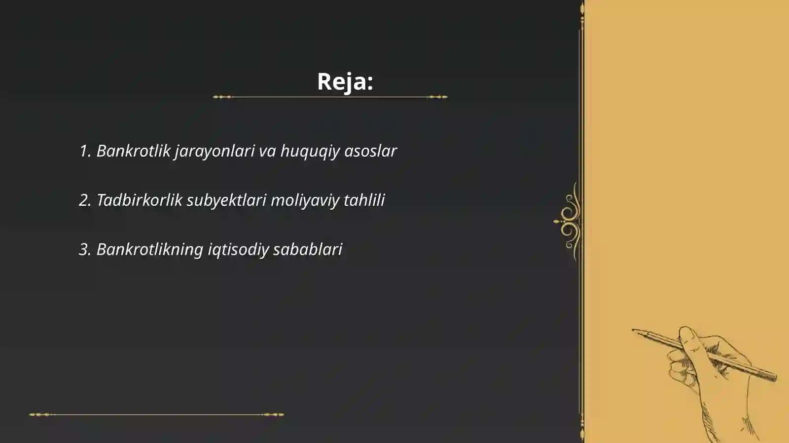 Tadbirkorlik subyektlarining bankrotligi 2