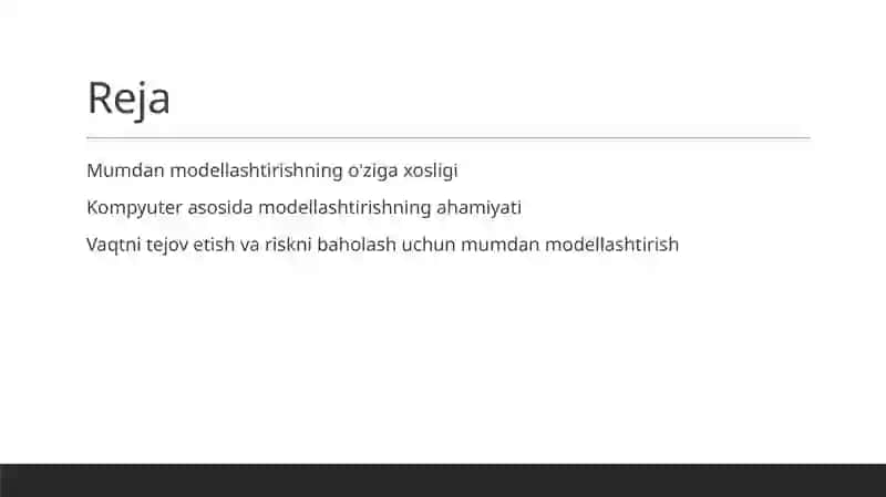 Mumdan modellashtirish 2