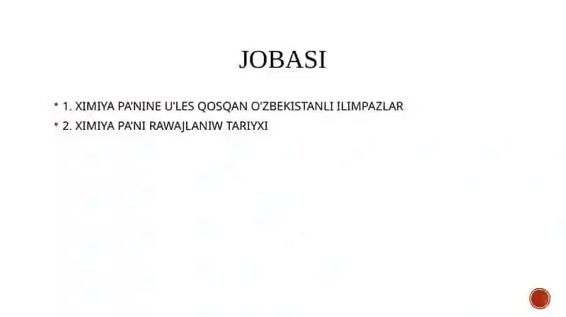XIMIYA PA’NINE U’LES QOSQAN O’ZBEKISTANLI ILIMPAZLAR 2
