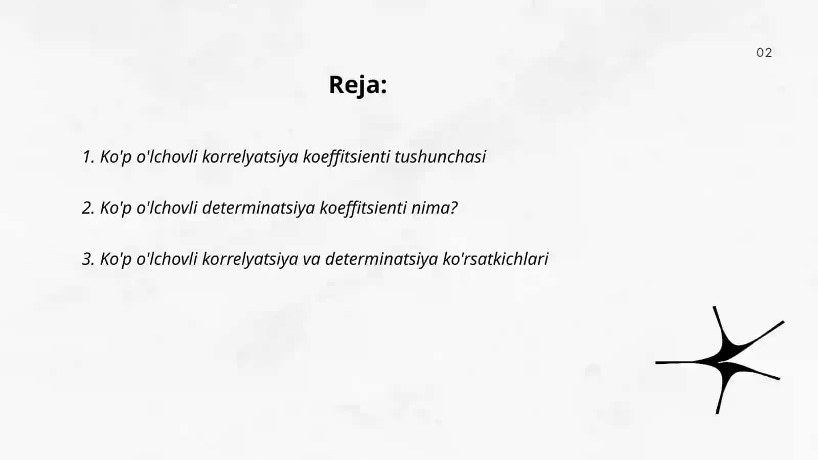 Ko'p o'lchovli korrelyatsiya va determinatsiya ko'rsatkichlari 2