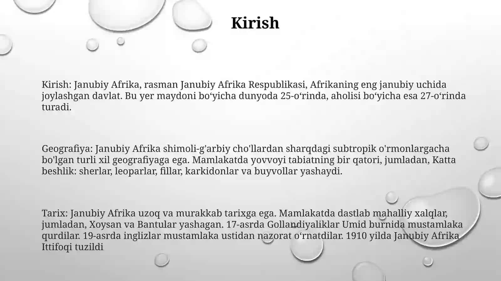 Janubiy Afrika 2