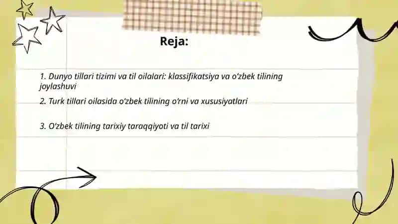 Dunyo tillari va unda oʻzbek tilining tutgan oʻrni 2