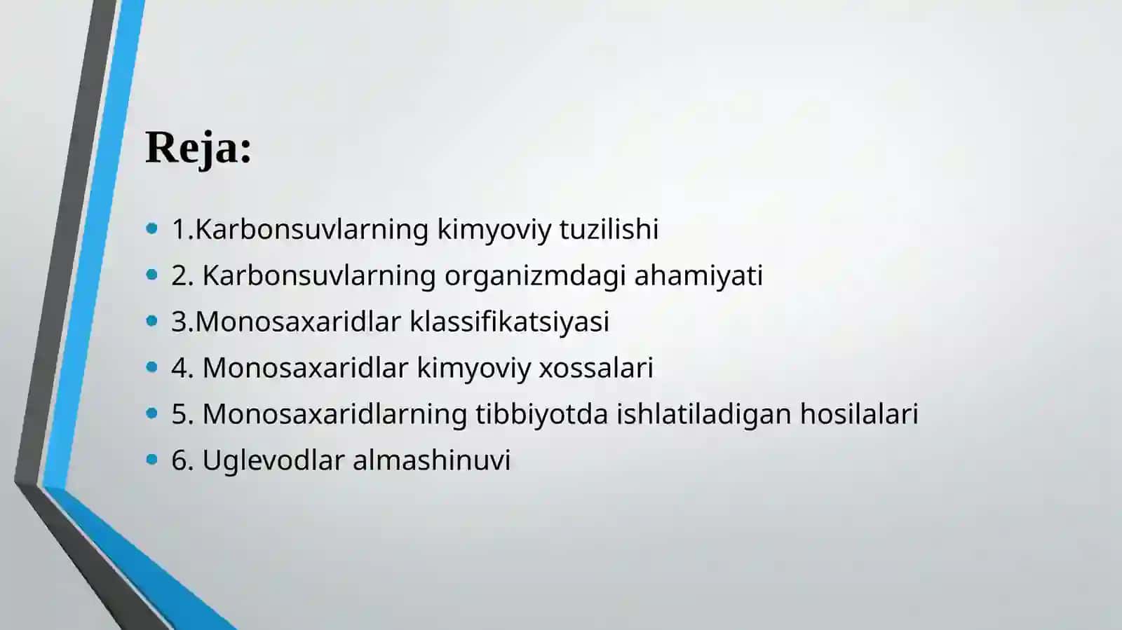 Karbonsuv. Monosaxaridlar 2
