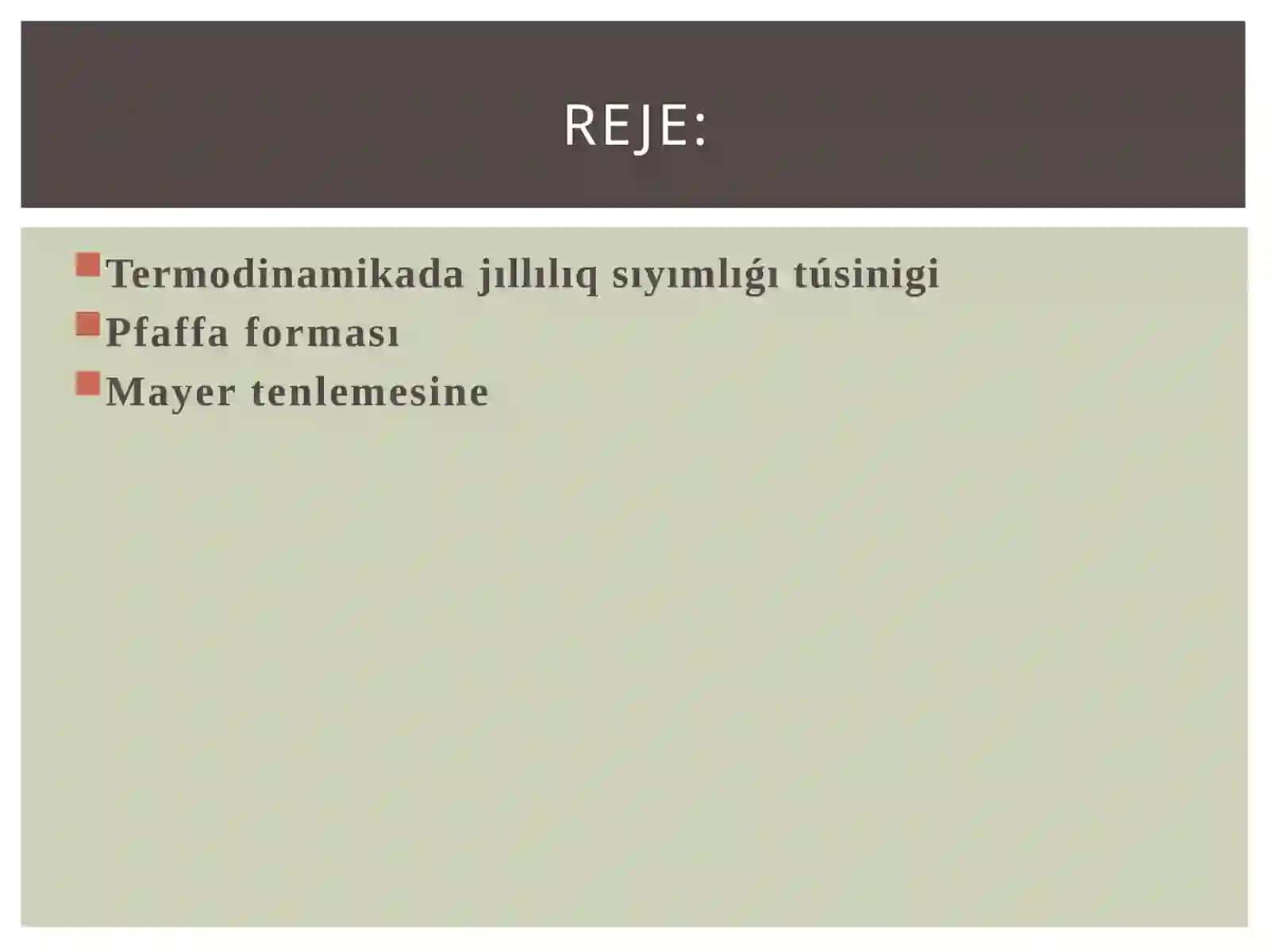 Termodinamika Tahlili 2