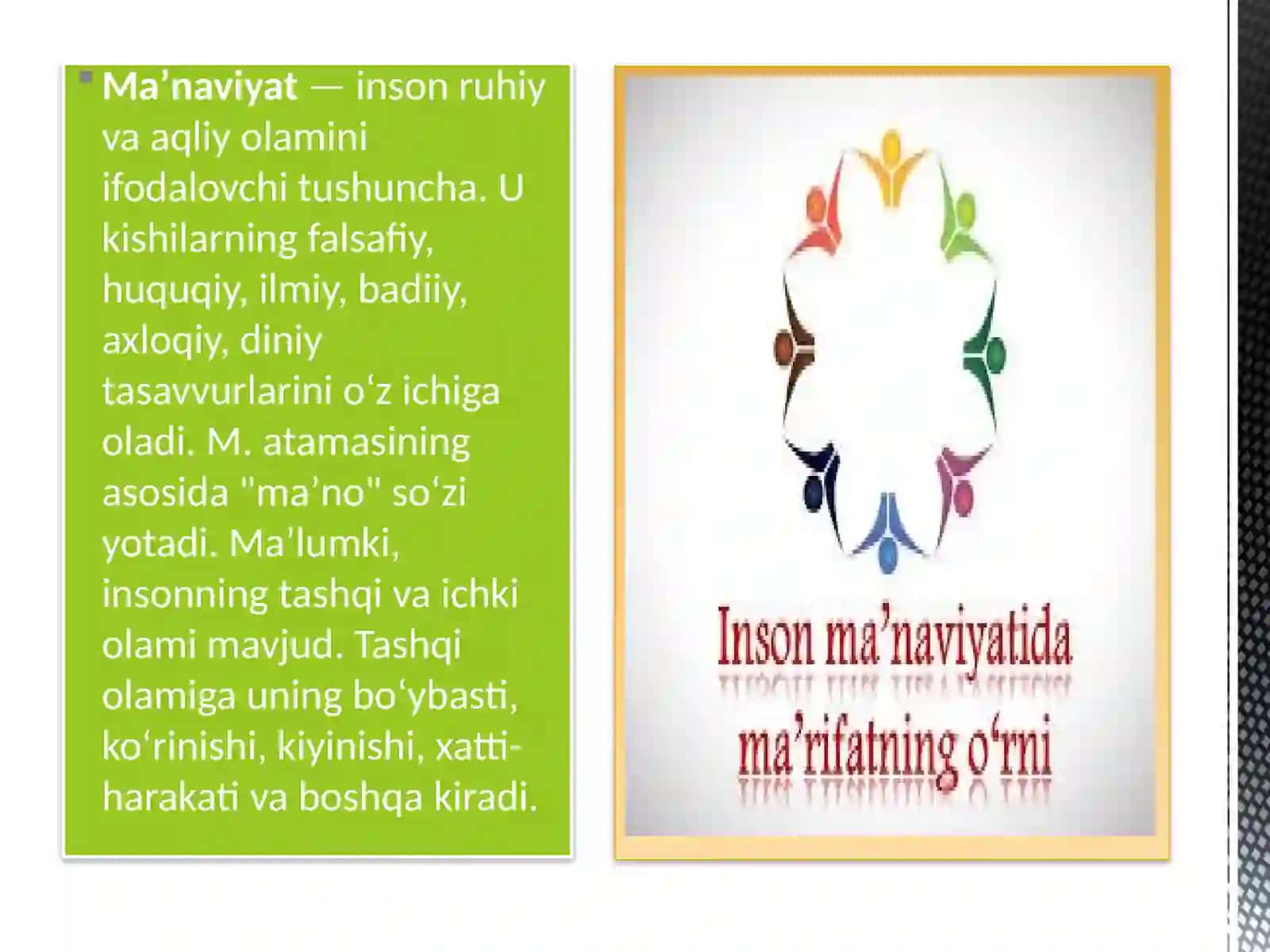 :Ma’naviyatli inson konsepsiyasi 2