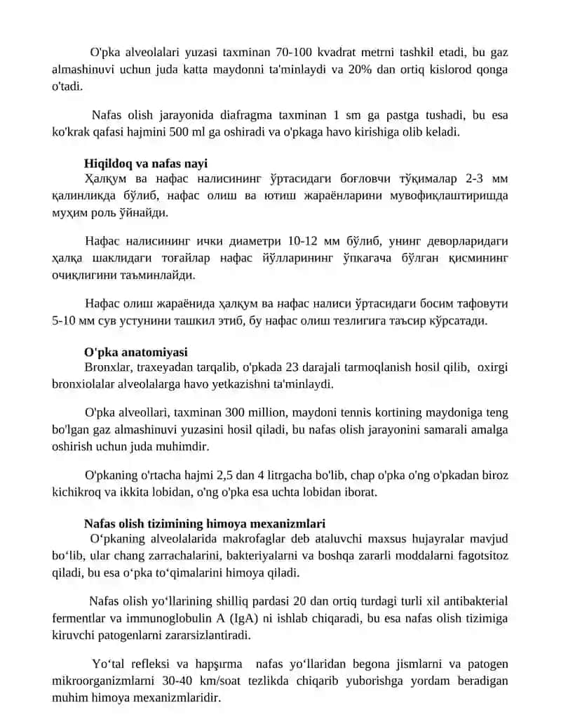 Nafas olish tizimi 2