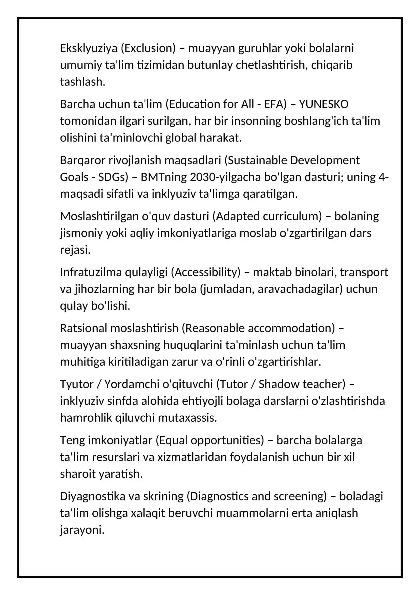 inklyuziv talimning xalqaro 2