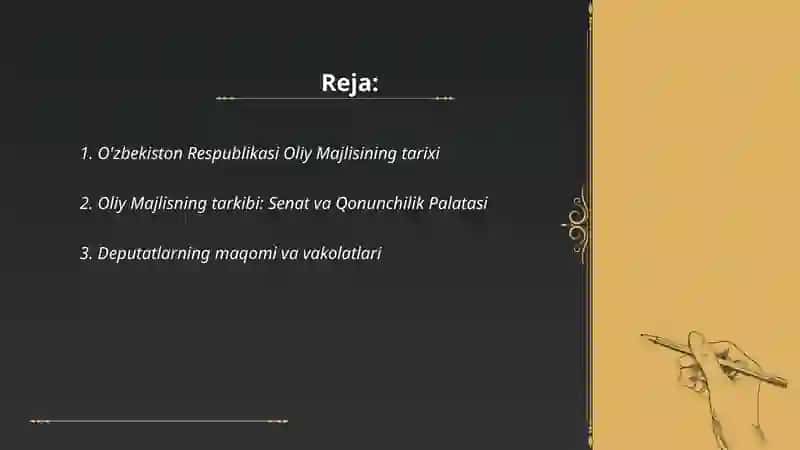 O'zbekiston Respublikasi Oliy Majlisi Tarixi 2