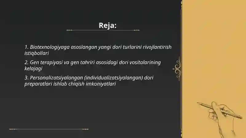 Biotexnologiyaga asoslangan yangi dori turlarini rivojlantirish istiqbollari 2