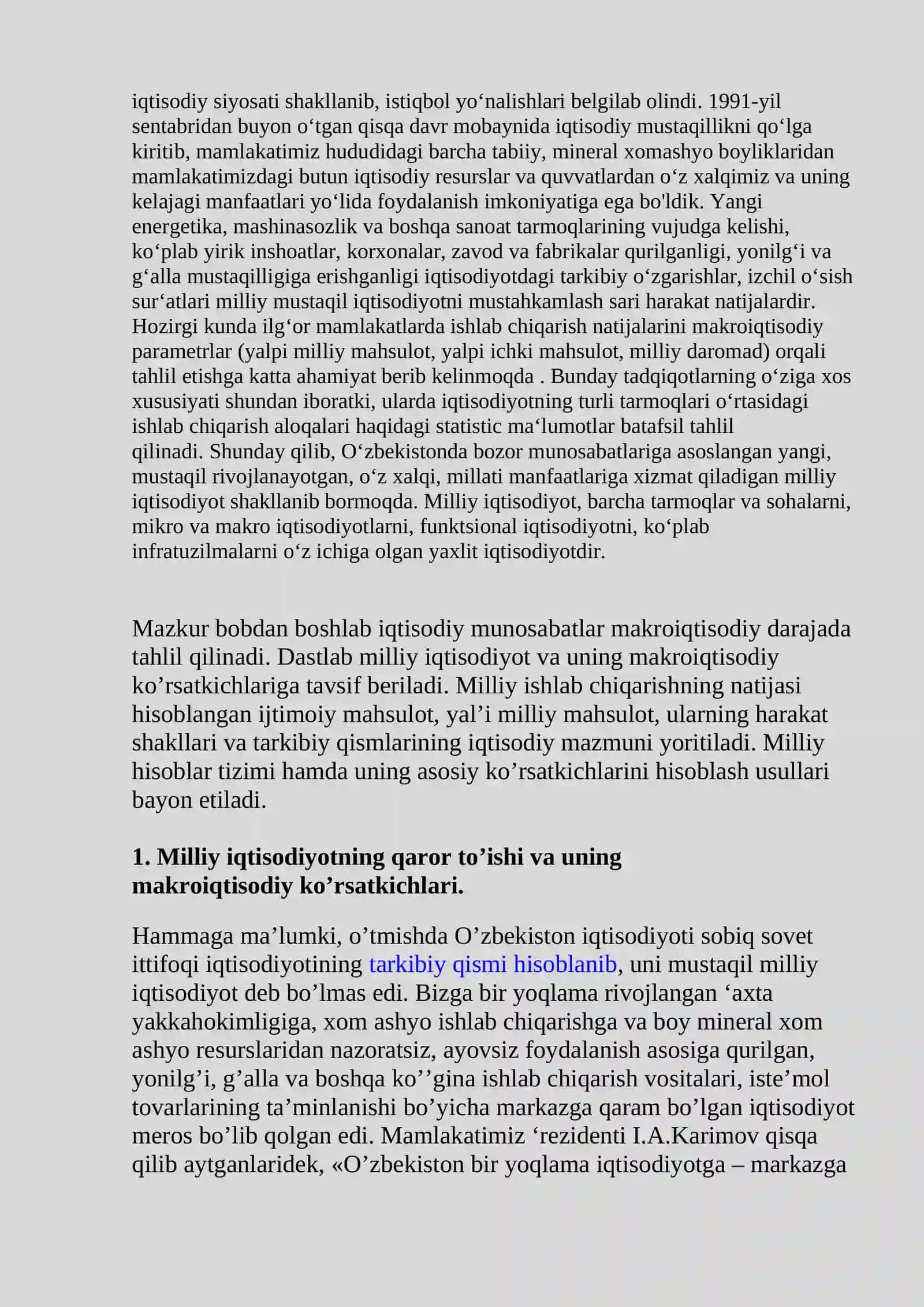 Milliy mahsulotning mazmuni, tarkibiy qismlari va harakat shakllari 2