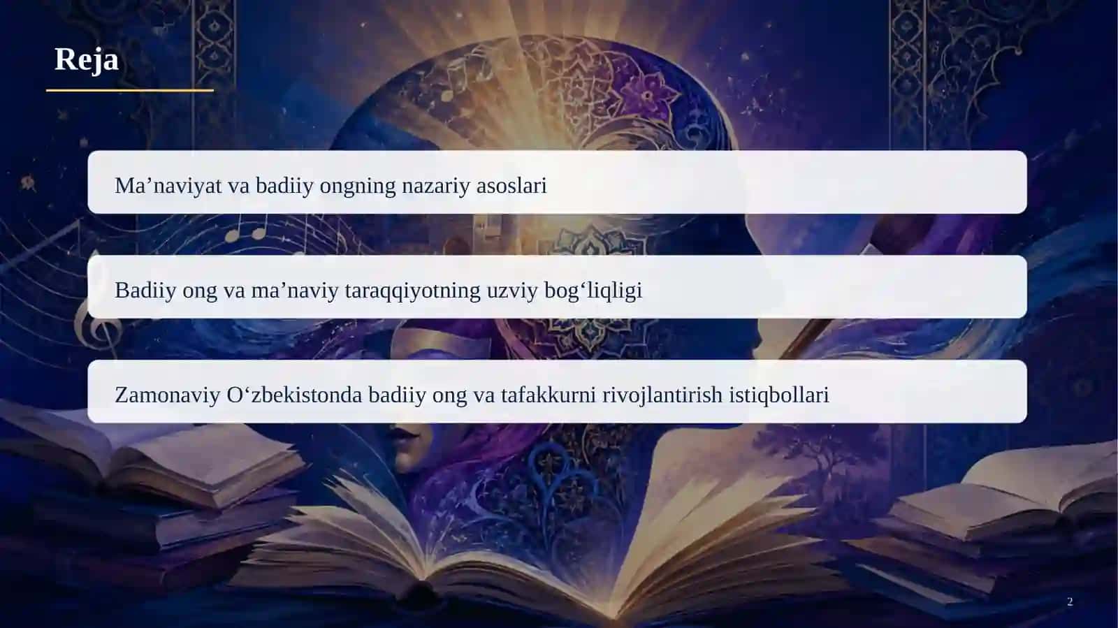 Ma’naviyat va badiiy ongning nazariy asoslari 2
