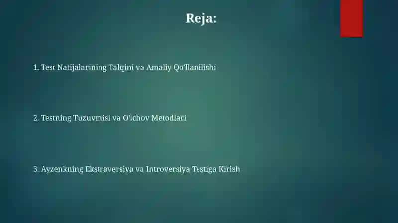 Eysenckning ekstraversiya va introversiya testi 2
