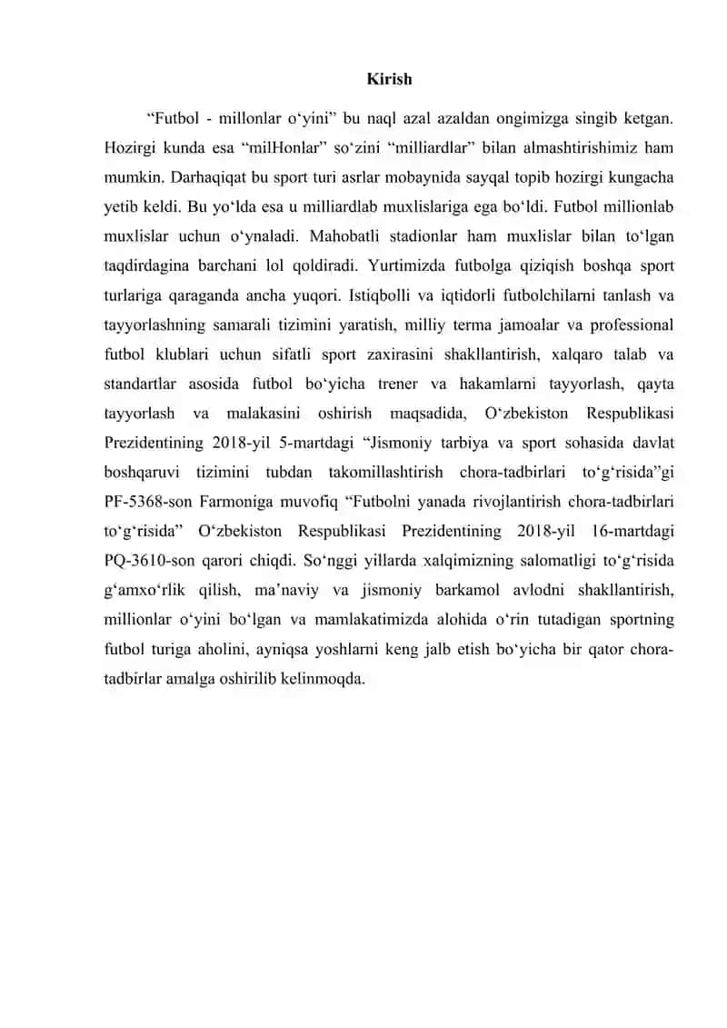 Futbolchilarda tezkor kuch sifatlarini rivojlantirishda qo'llaniladigan vosita va metodlarni takomillashtirish 2