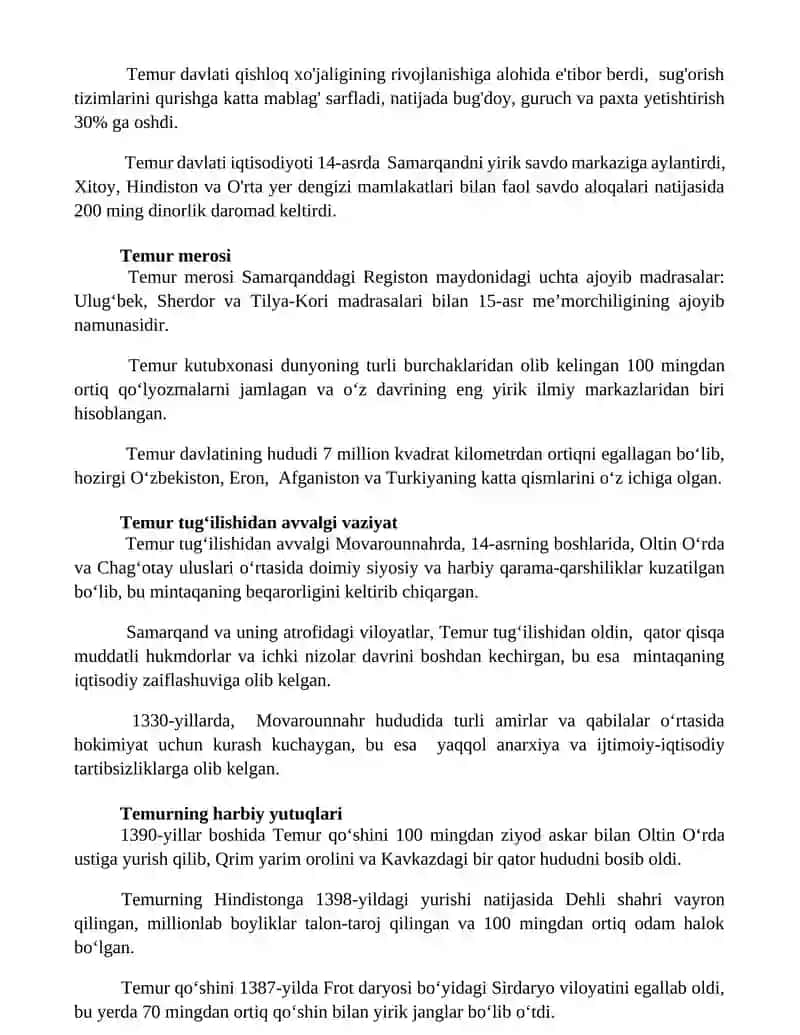 Amir Temur Saltanati 2