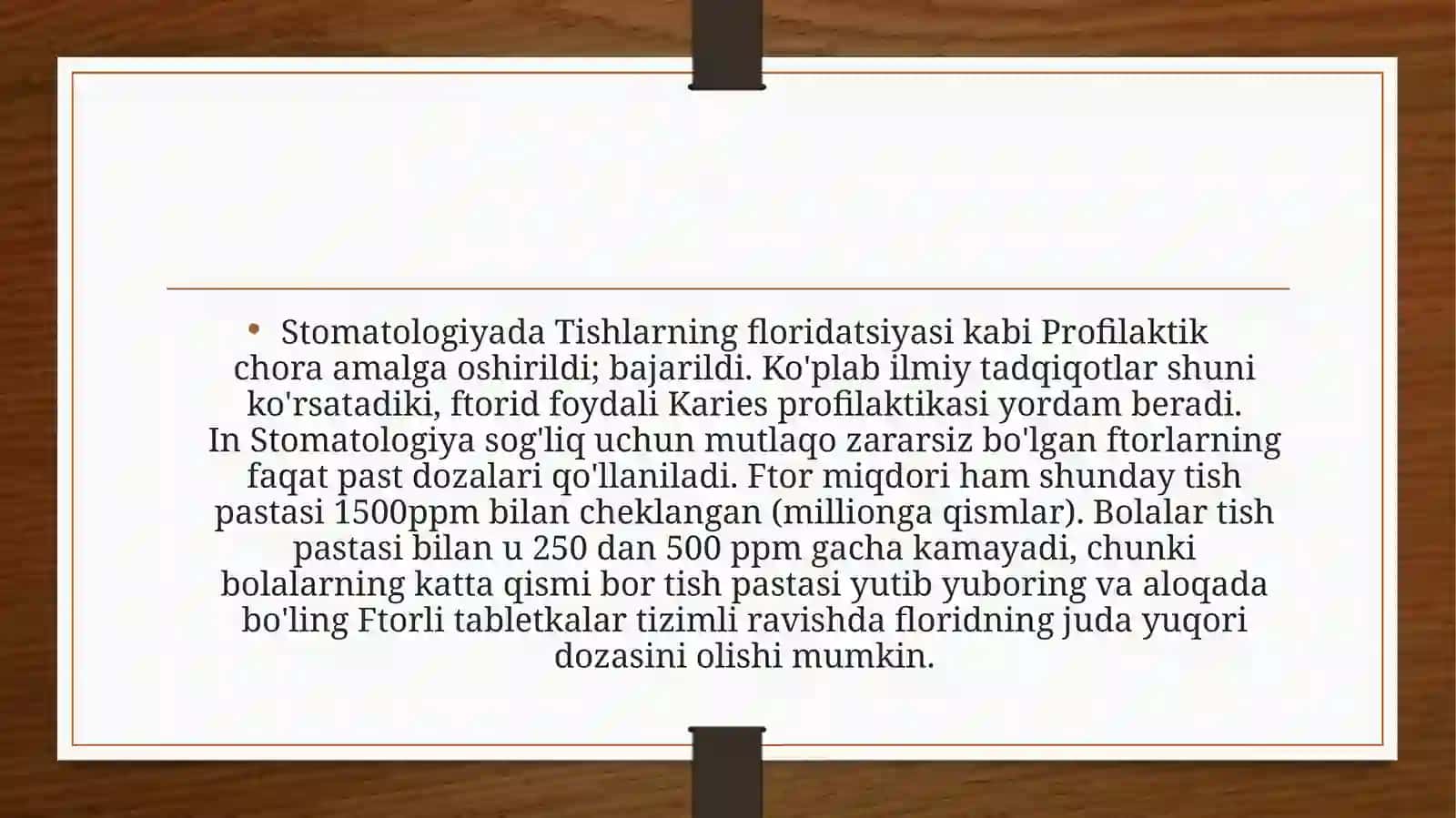 Ftor va Ftorli Birikmalarni Tishlar Kariesi Profilaktikasidagi O'rni 2