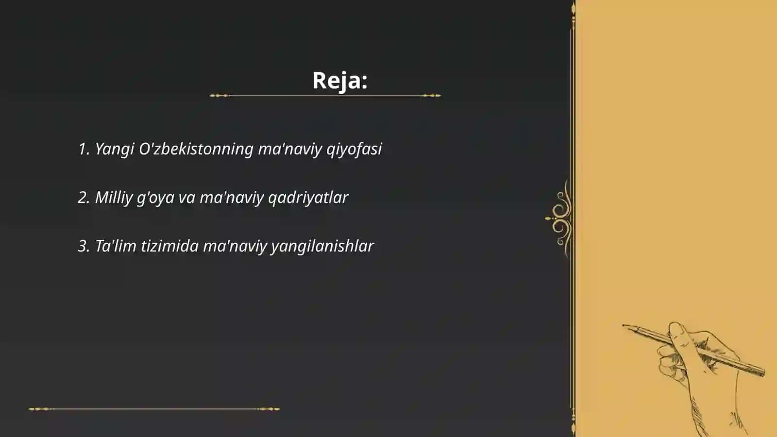 Yangi O'zbekistonda amalga oshiraliyotgan manaviy o'zgarishlar 2