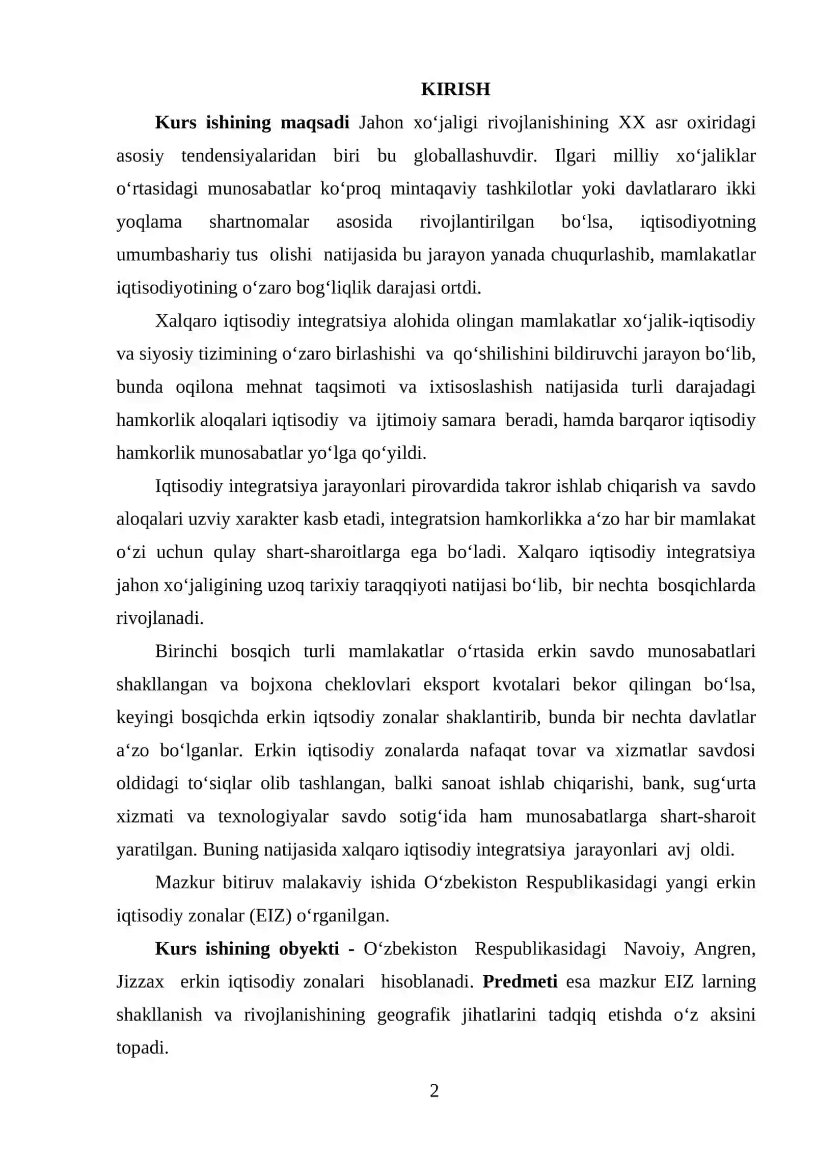 Erkin iqtisodiy zonalarda yuqori texnologiyali mahsulotlar ishlab chiqarishning istiqbolli yo‘nalishlari 2