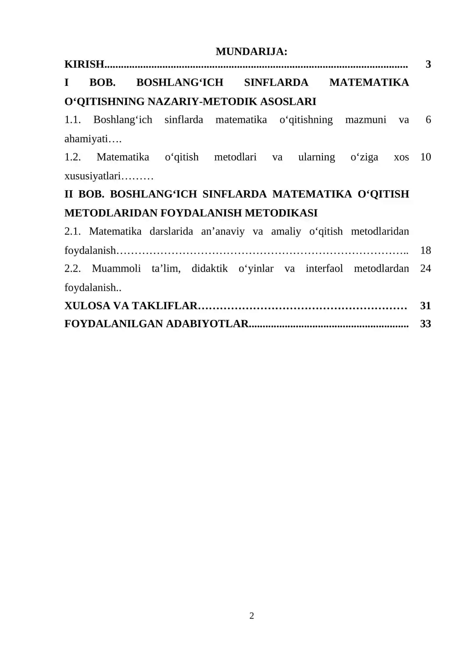 Boshlang'ich sinfda matematika o'qitish metodlari 2