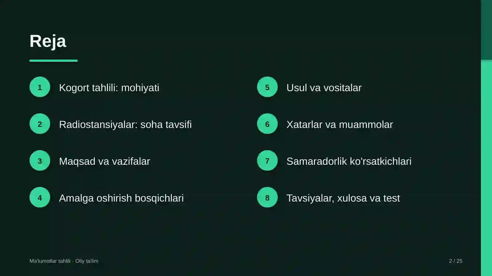 radiostansiyalarda kogort tahlilini o'tkazish 1189 2