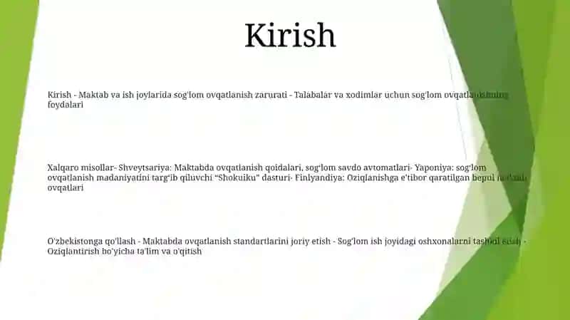 Maktab Xududida Xodimlar Va O‘Quvchilar Uchun Sog‘Lom Ovqatlanish Sharoitini Yaratish 2