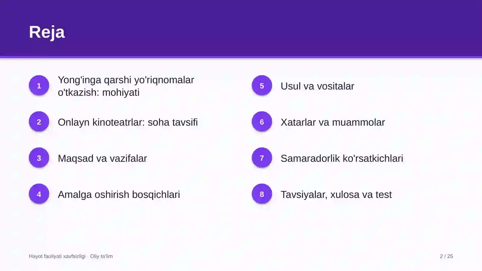 onlayn kinoteatrlarda yong'inga qarshi yo'riqnomalar o'tkazish 7463 2