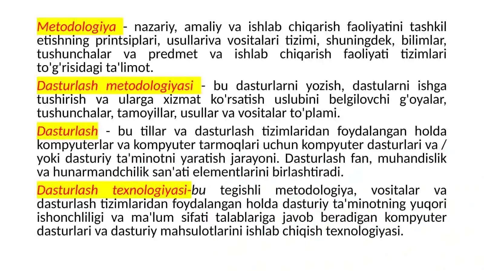 Dasturlash uslublari va paradigmalari 2