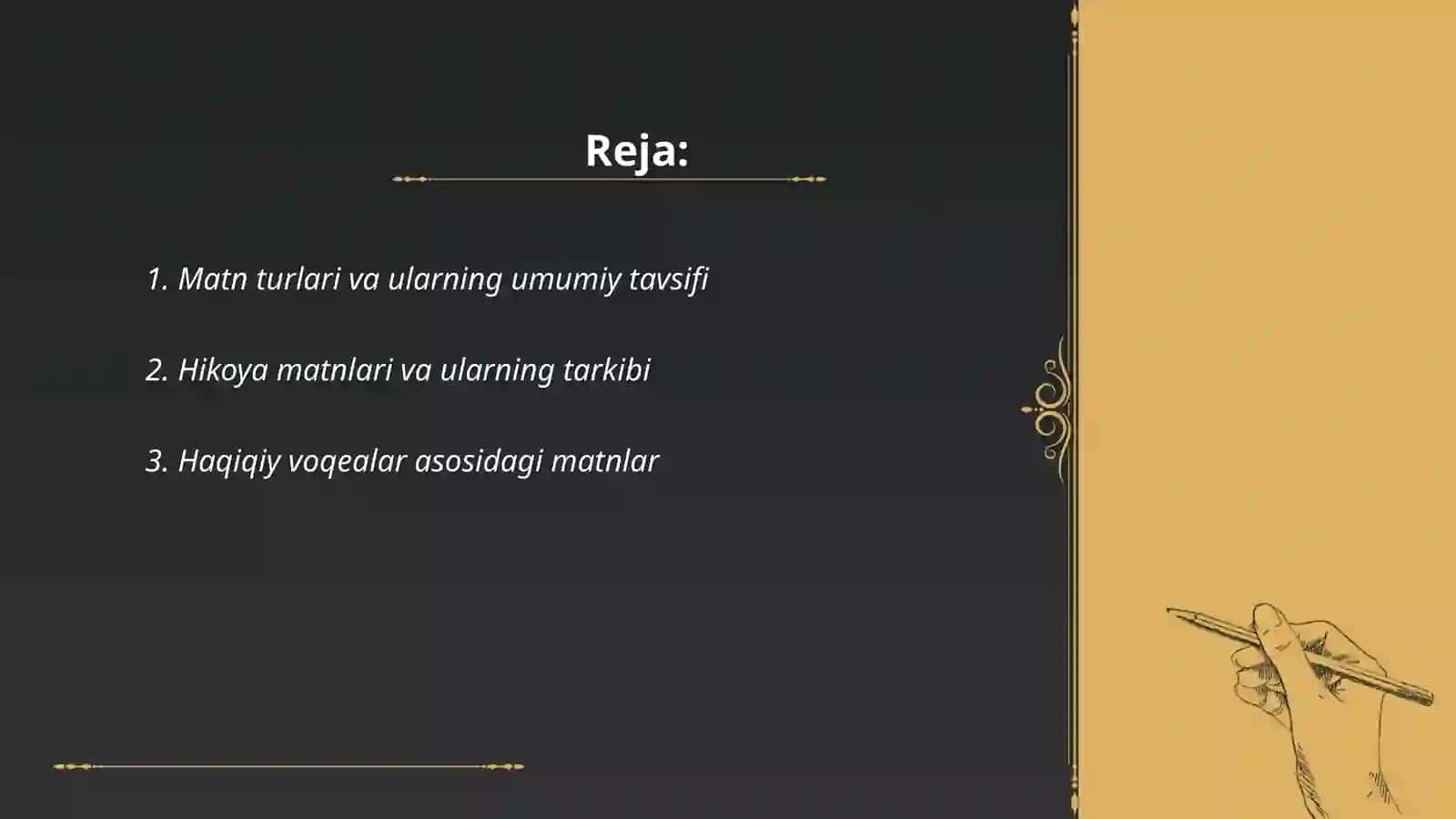 Matn turlari va tarkibi 2
