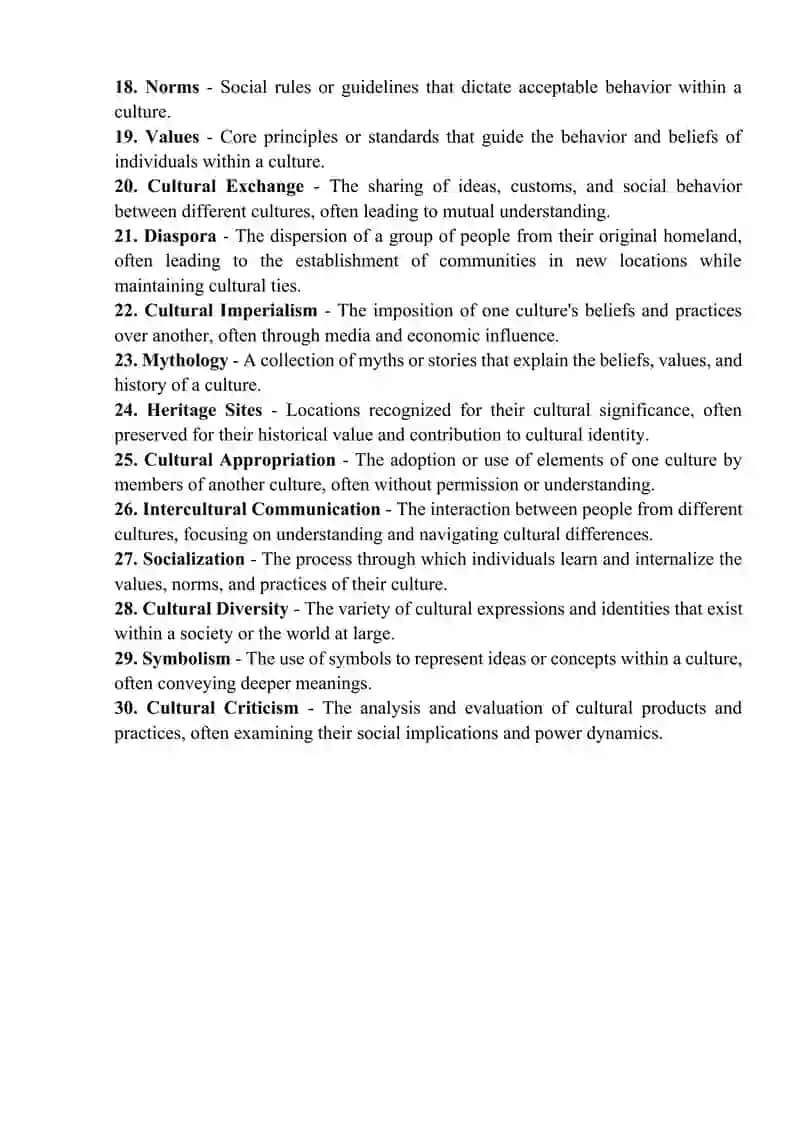 Culture Glossary 2