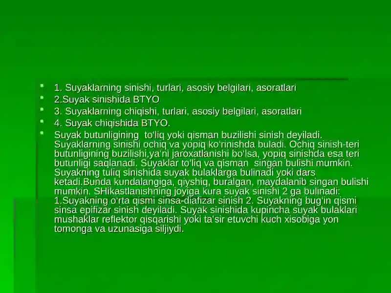 Suyaklarning sinishi, turlari, asosiy belgilari, asoratlari 2