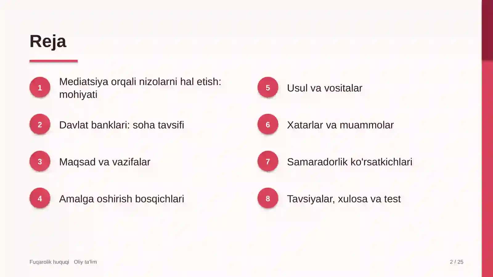 Davlat banklarida mediatsiya orqali nizolarni hal etish 2